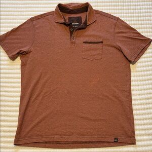 Prana Men's Polo Shirt in Rust size Medium